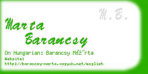 marta barancsy business card